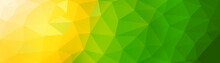 Yellow To Green  Low Poly Abstract Crystal Pattern Background. Polygon Design.