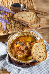 Poster - Traditional russian sour cabbage soup