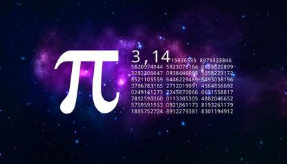 Wall Mural - pi day. science space illustration. iinfinitely concept