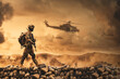 © Meysam Azarneshin - Military and helicopter troops on the way to the battlefield.