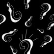 © Alena Lauretskaia - Vector illustration. 3d question mark seamless pattern. Seamless vector pattern with hand-drawn question marks. Monochrome hipster background. Hand drawn black punctuation marks.