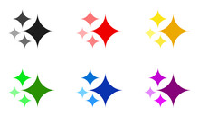 Set Of Star Shaped Bullet Points With Different Colors.