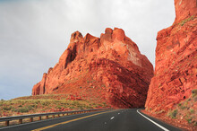 Red Rock Cliffs By Black Tar Highway Near The Grand Staircase Escalante In Utah