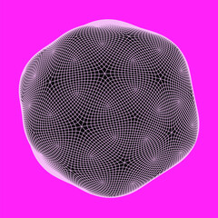 Aufkleber - 3D vector illustration of a sphere with a geometric pattern. Abstract futuristic image.