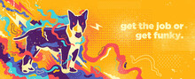 Abstract Illustration In Graffiti Style With Dog And Colorful Splashing Shapes. Vector Illustration.