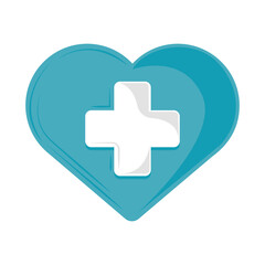 Sticker - medical heart with cross