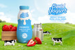 Farm owned yogurt drink ad banner
