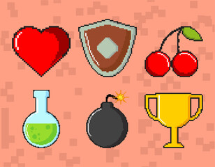 Poster - pixel art icons pack