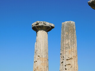 Wall Mural - Doric order columns the ancient temple of Apollo, at Corinth, Greece