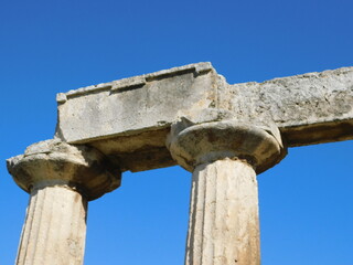 Wall Mural - Doric order columns the ancient temple of Apollo, at Corinth, Greece