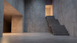 © RocknRoller Studios - Brutalist interior. Contemporary Architecture Constructed from Tiled Concrete and Bare Concrete materials.