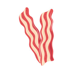 Wall Mural - fried bacon cartoon