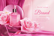 3d rose beauty product ad template