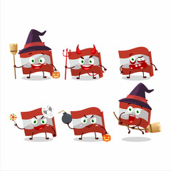 Poster - Halloween expression emoticons with cartoon character of austria flag