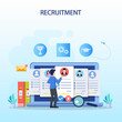 © songo_ - Hiring and recruitment concept. Job interview, recruitment agency vector illustration.