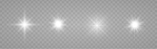 Sunlight Special Lens Flare Light Effect On Transparent Background. Vector Elements.