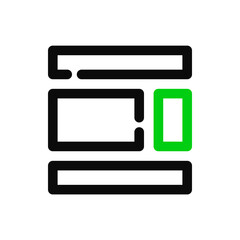 Wall Mural - website layout icon. pixel perfect, editable stroke minimal line art