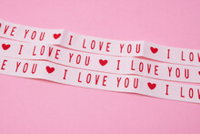 Love Message On Pink Background