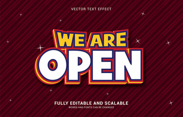 editable text effect, we are open style