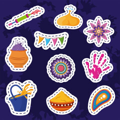 Poster - happy holi stickers