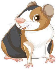 Wall Mural - A Cute guinea pig on white background