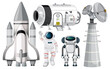Set of spaceship objects and robot
