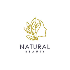 Wall Mural - Natural beauty logo design vector for woman Premium Vector