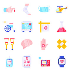 Poster - Pack of Medication Flat Icons

