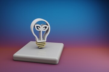 Leinwandbilder - Beautiful abstract illustrations clean energy symbol icon on a  ceramic stand and bright colored background. 3d rendering illustration. Background pattern for design. Save Ecological.