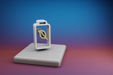 Leinwandbilder - Beautiful abstract illustrations clean energy symbol icon on a  ceramic stand and bright colored background. 3d rendering illustration. Background pattern for design. Save Ecological.