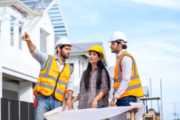 Fototapete - workers at site