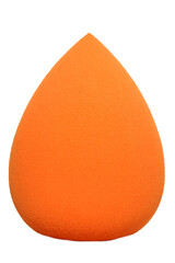 Cosmetic orange sponge sponge for applying makeup isolated on white background.