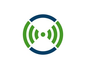 Wall Mural - Circle shape with twin wifi symbol inside