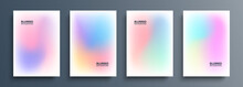 Set Of Light Blurred Backgrounds With Modern Abstract Blurred Color Gradient Patterns. Templates Collection For Brochures, Posters, Banners, Flyers And Cards. Vector Illustration.