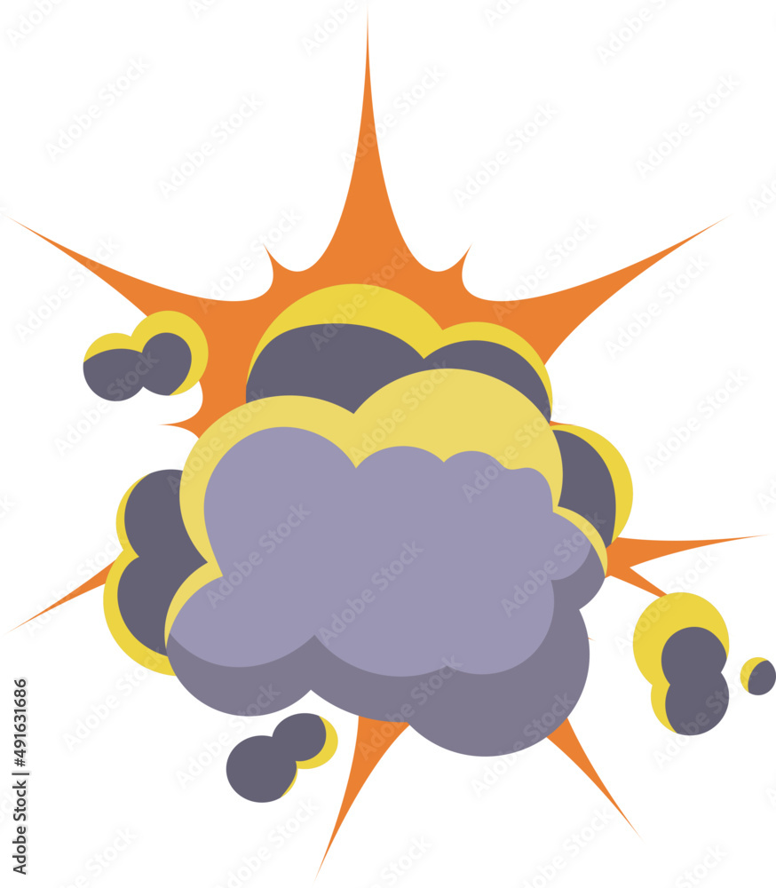 Explosion and Bang Effect with Cloud of Smoke as High-pressure Gase ...