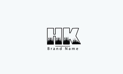 HK KH H K abstract vector logo monogram template