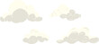 Fluffy cartoon cloud set, weather illustration