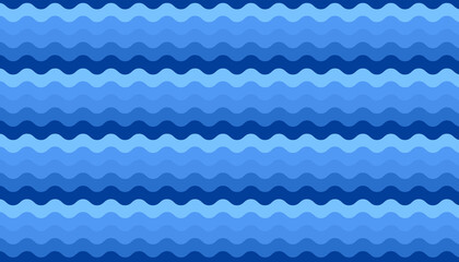 blue water wave line deep sea pattern background. paper cut style concept. vector illustration.