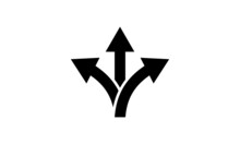 Direction Symbols. Arrow Three Isolated Illustration Vector Graphic Design Elements Road Way Sign Icon