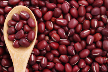 Wall Mural - close-up red bean background, top view