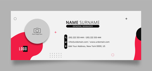 Wall Mural - professional email signature template with photo a photo place. Minimalist design concept