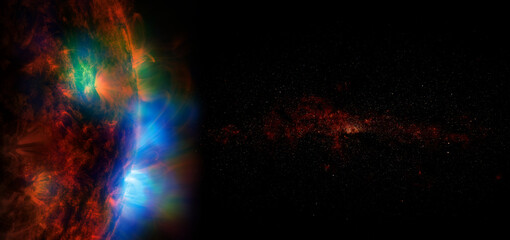 Wall Mural - sun on space background. elements of this image furnished by nasa.
