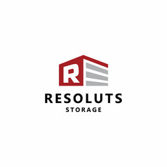 Illustration abstract modern initial R storage sign logo design vector