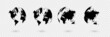 Set of earth globes on isollation backgraund. Earth icons. World map in the form of a globe. Vector