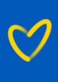 Fototapeta  - rozmyty kontur serca w barwach narodowych ukrainy aerograf miękki 1
