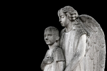  The guardian angel protects the little boy