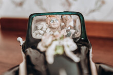 Porcelain Bride And Groom On A Retro Car