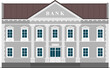 bank building, historic building with columns, isolated illustration