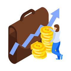 Sticker - Investment Bag Isometric Composition