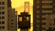 San Francisco cable car at dawn